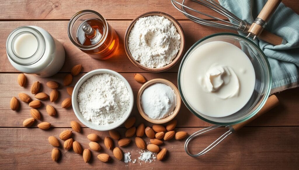 Ingrédients de pâte à crêpes au lait d'amandes